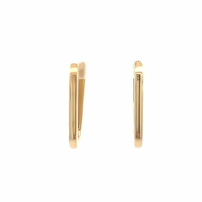 14K Gold Long Paper Clip Earring