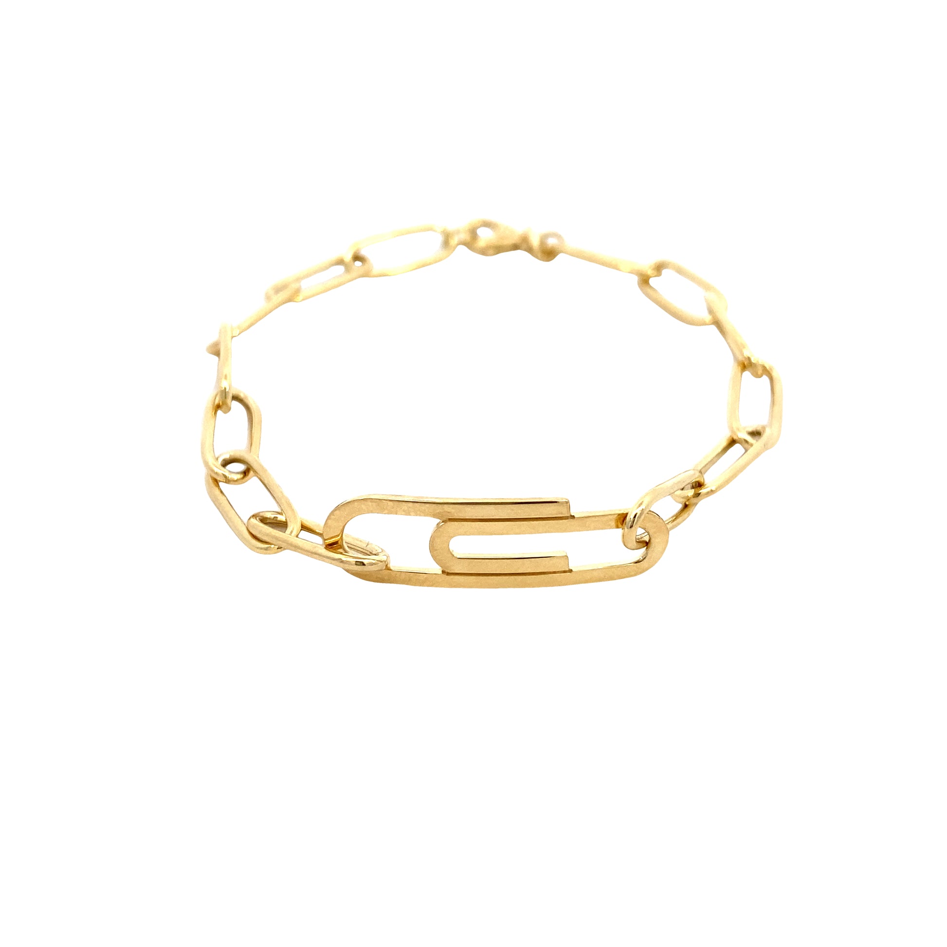 14k Gold Paper Clip Link Bracelet | Luby Gold Collection | Luby 