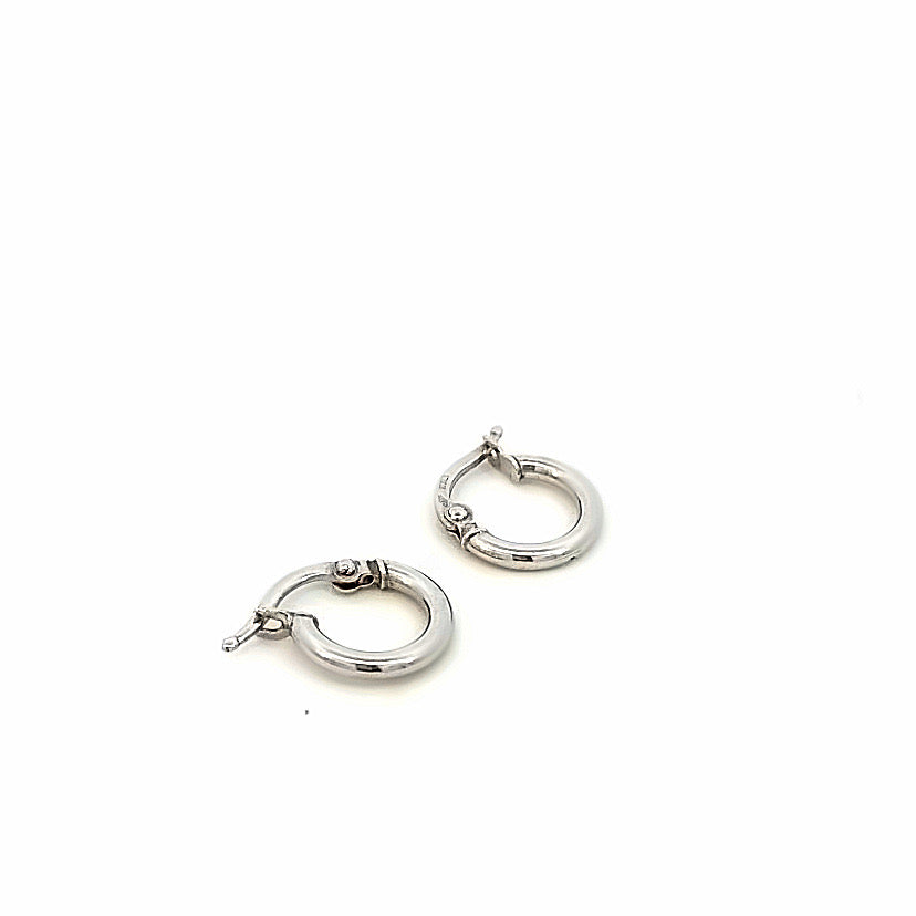 14K White Gold Small Hoops | Luby Gold Collection | Luby 