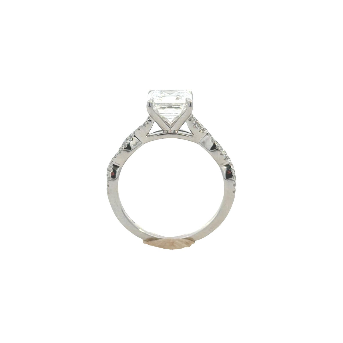 14K White Gold Swirl Princess Cut Diamond | Luby Diamond Collection | Luby 