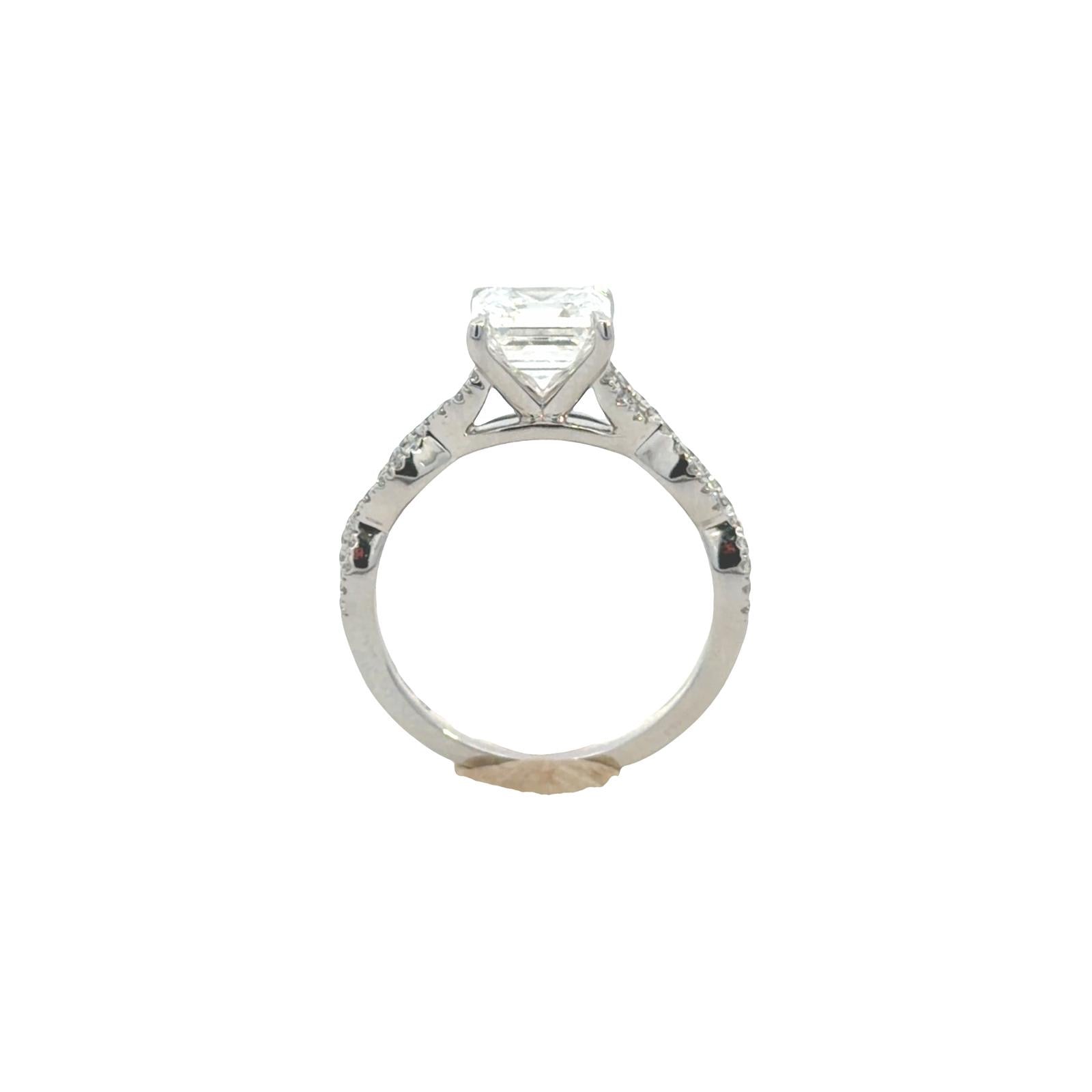 14K White Gold Swirl Princess Cut Diamond | Luby Diamond Collection | Luby 