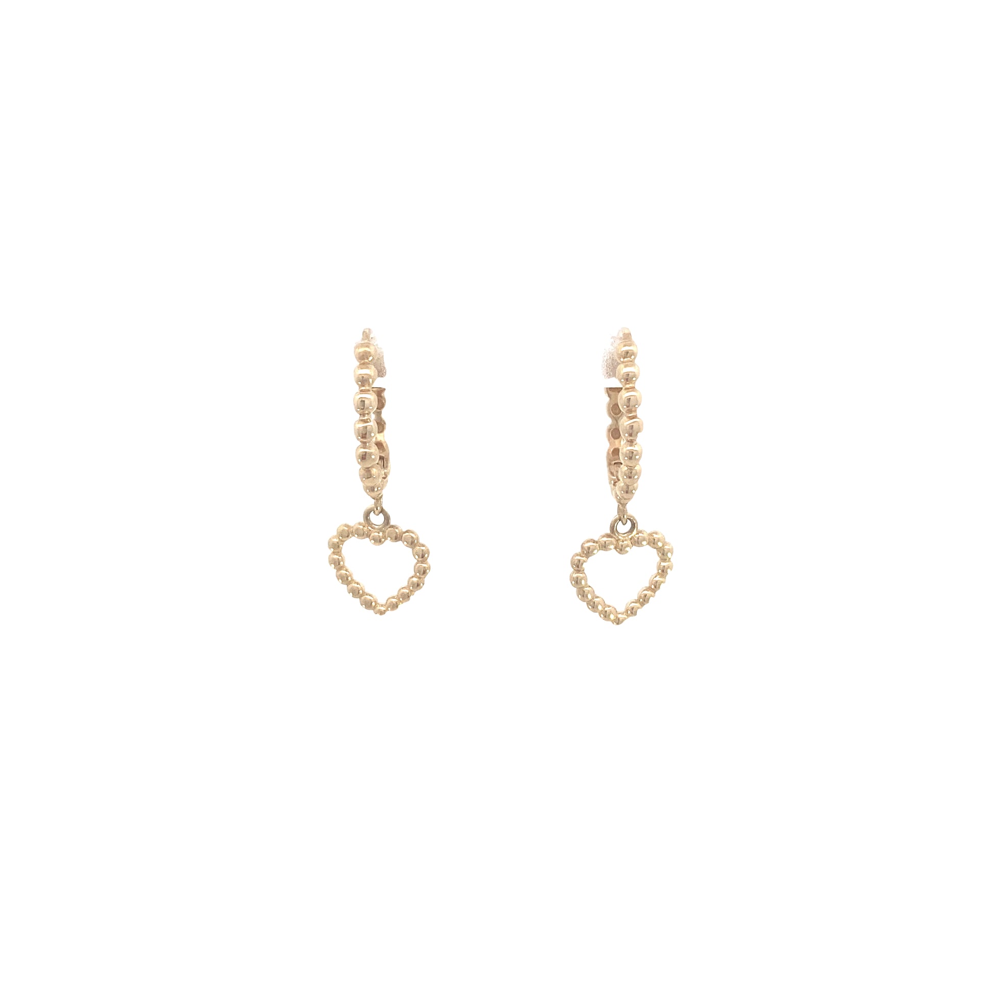 14K Gold Open Heart Hoops | Luby Gold Collection | Luby 