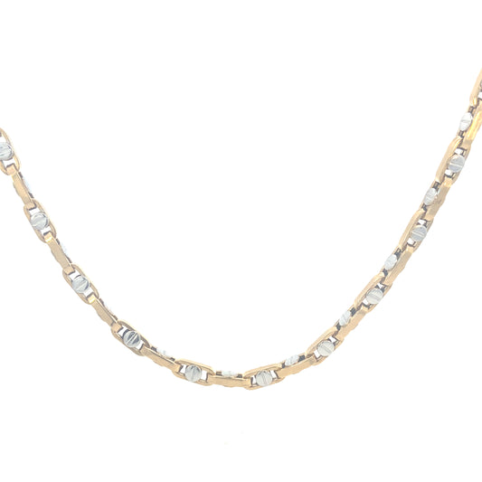 14k Gold Link with White Nail Chain | Luby Gold Collection | Luby 