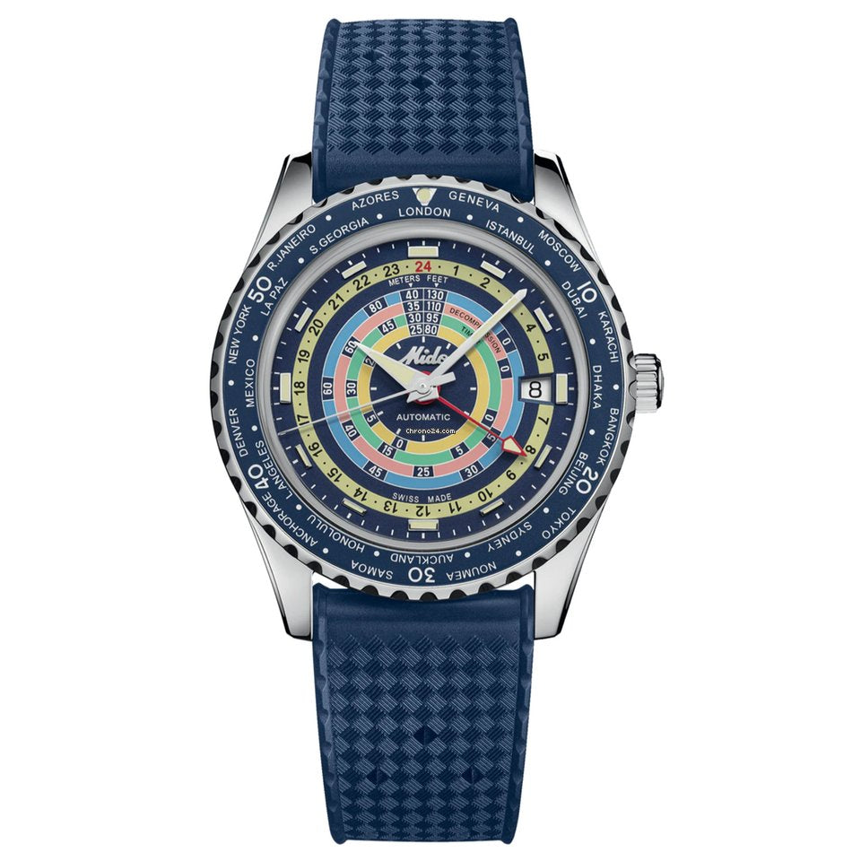 Ocean Star Decompression Wordltimer Blue | Mido | Luby 