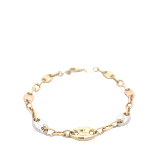 14K Gold 3/C Coffee Bean Bracelet | Luby Gold Collection | Luby 