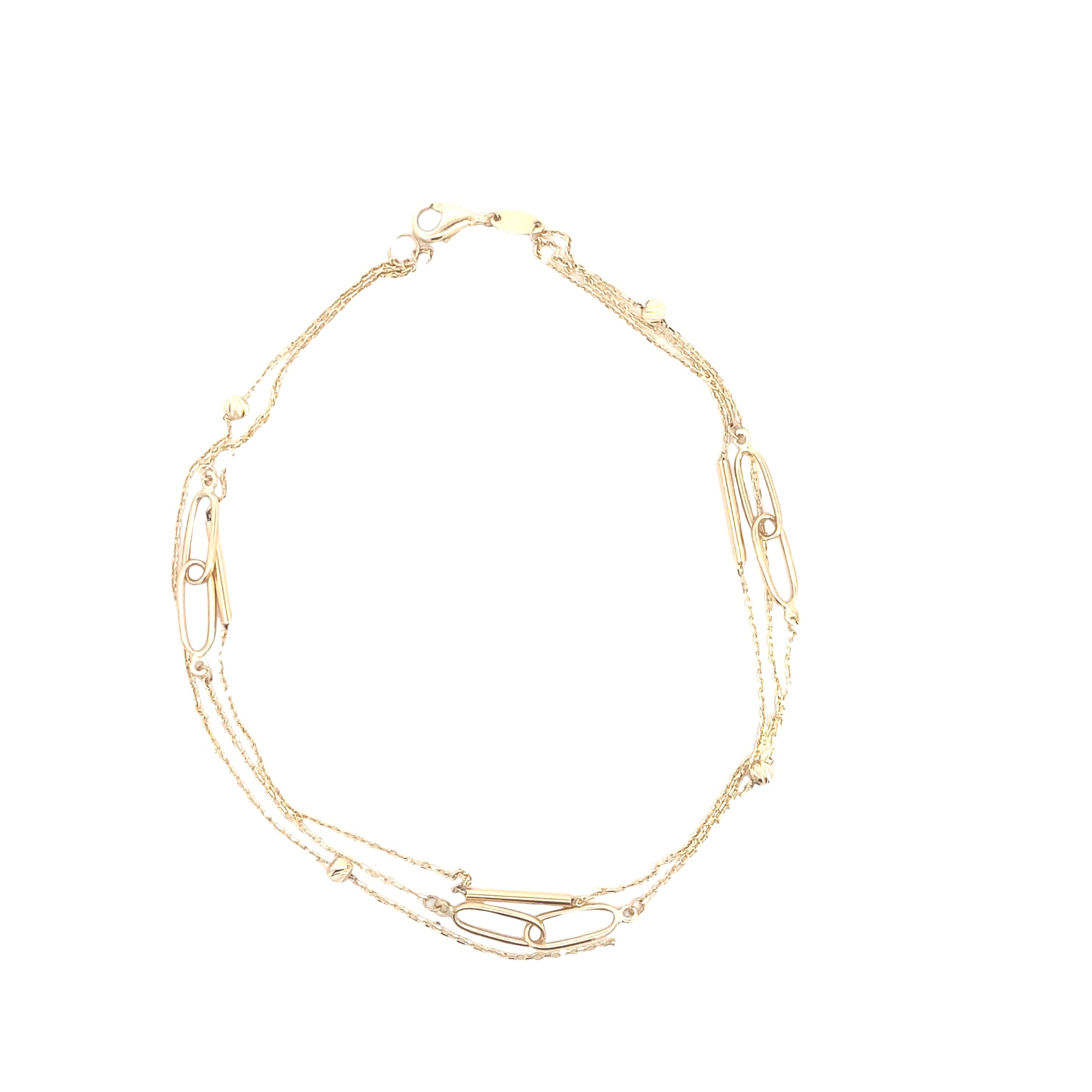 14K Gold Multi Chain Anklet Bracelet | Luby Gold Collection | Luby 