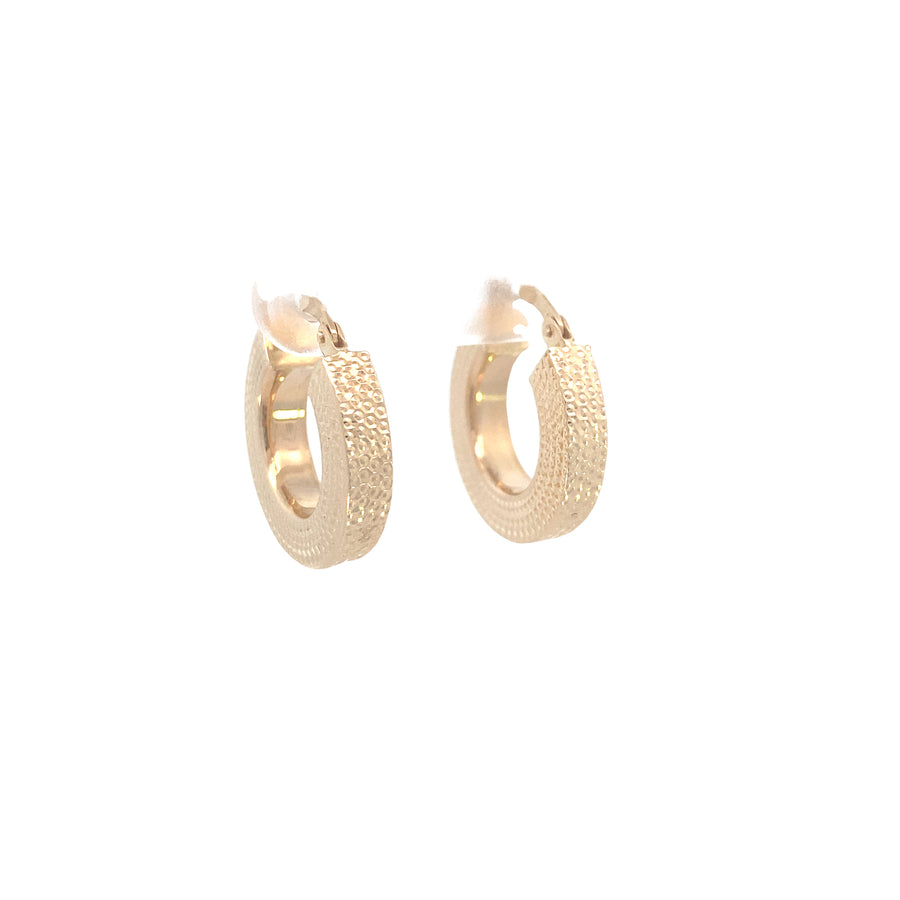 14K Gold Dots Shape Hoops