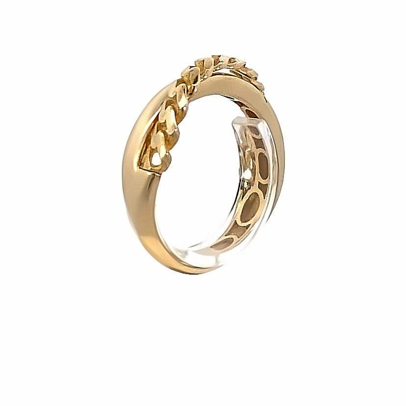 14K Gold Cuban Link On Top Ring | Luby Gold Collection | Luby 