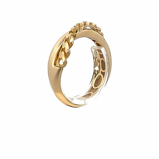 14K Gold Cuban Link On Top Ring | Luby Gold Collection | Luby 