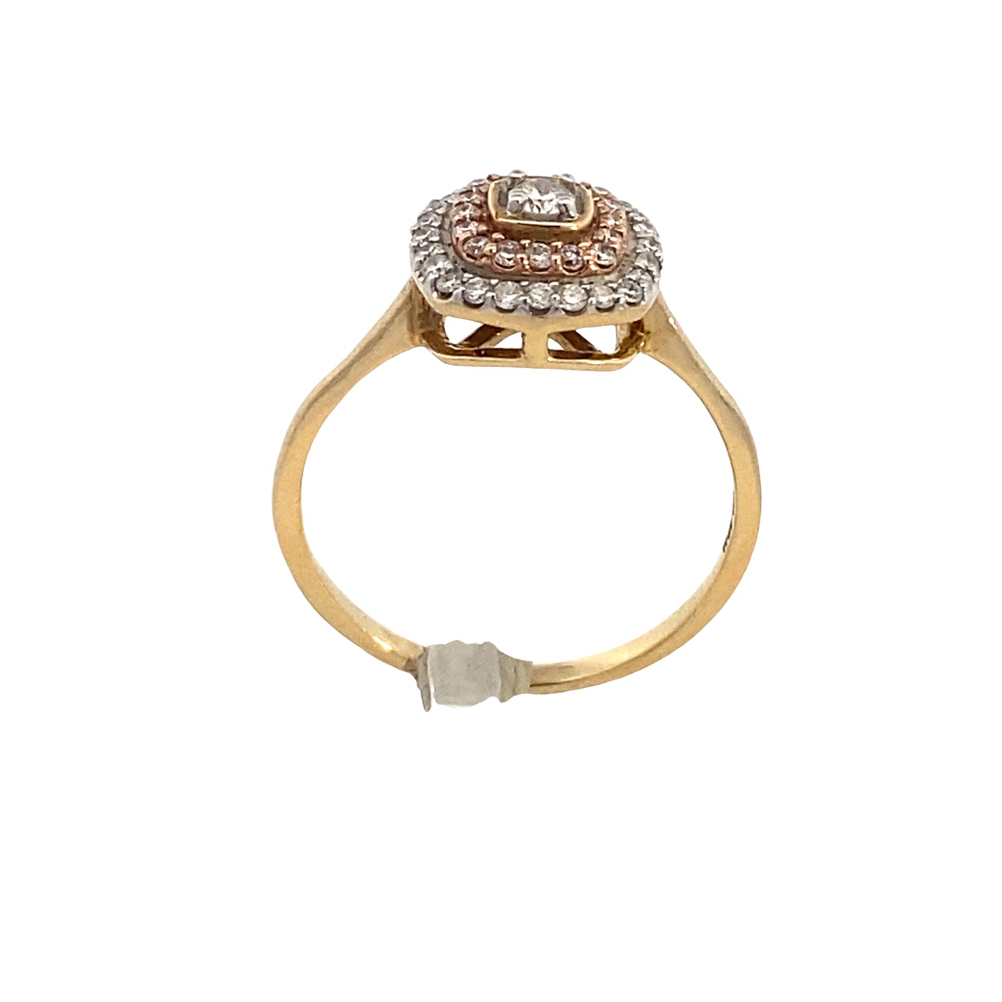 14k Diamond Square-Shaped Halo Two-Tone Gold Engagement Ring | Luby Diamond Collection | Luby 