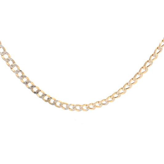 14K Gold Cuban Curb White Pave Chain | Luby Gold Collection | Luby 