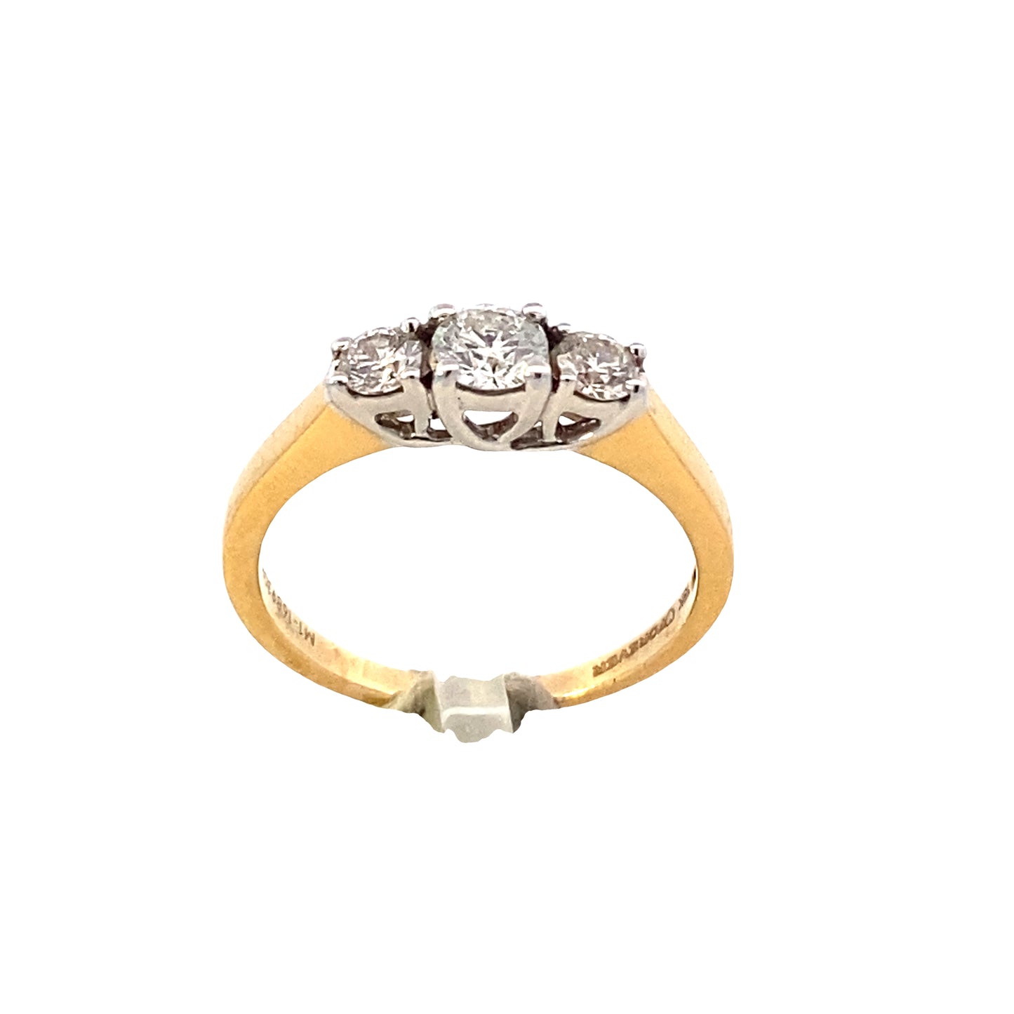 18K Triple 0.50cts Cupid Cut Diamonds Yellow Gold Engagement Ring | Luby Diamond Collection | Luby 