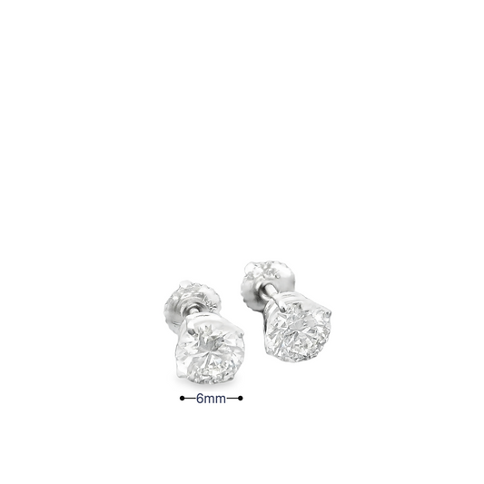 Smiling Rocks 14K Gold Diamonds Studs 2D 2.15CT/2