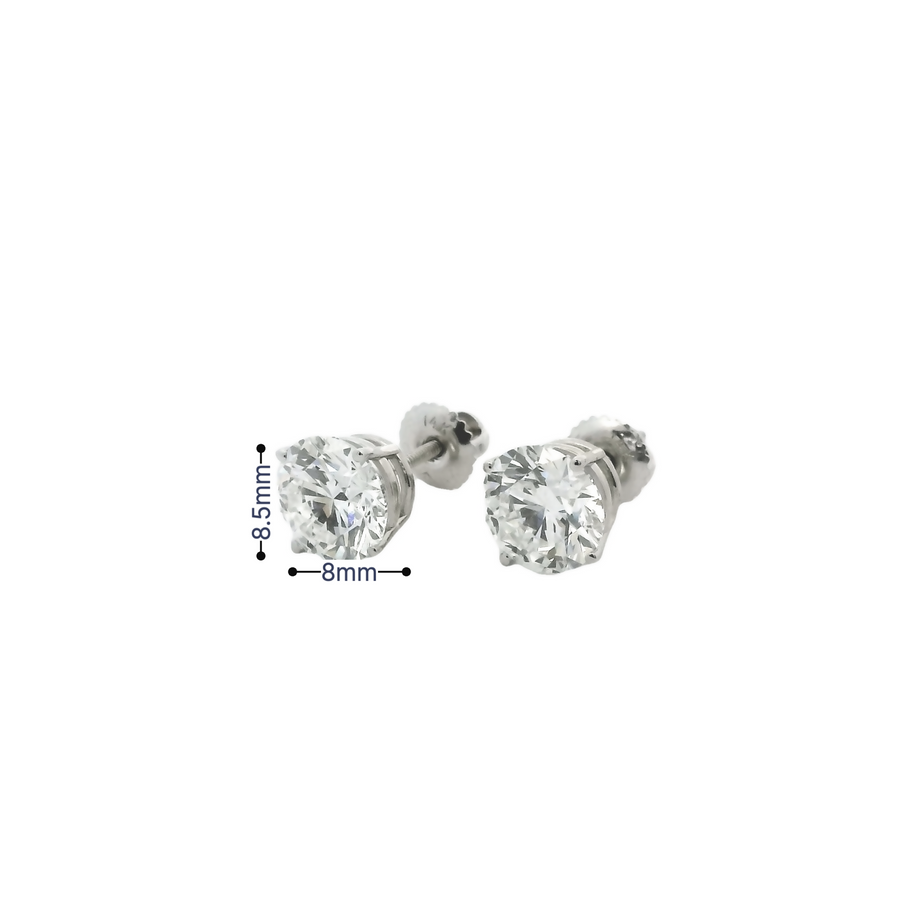 Smiling Rocks 14K Gold Diamonds Studs 2D 4.12CT/2