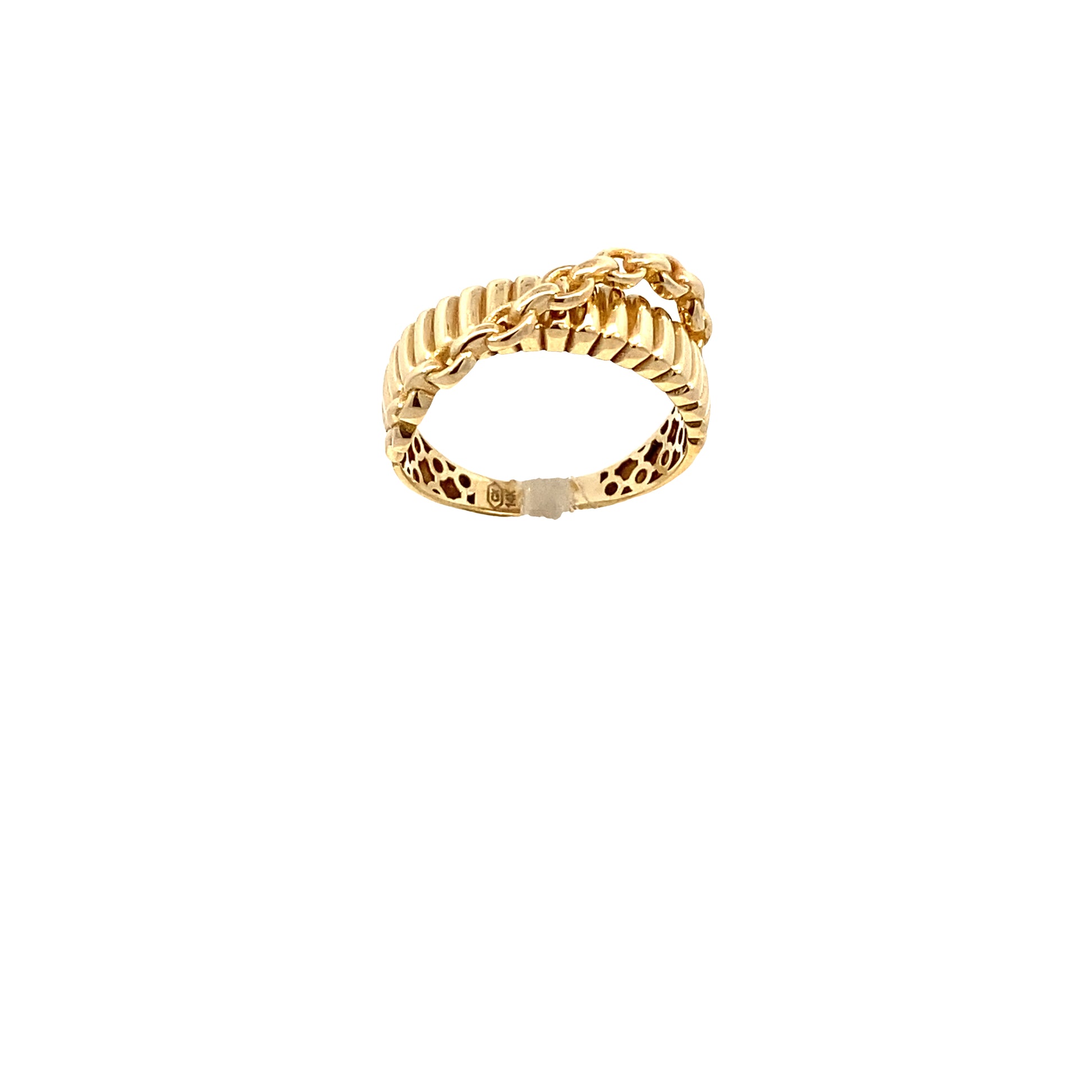 14K Gold Rolo Rope Link On Top Ring | Luby Gold Collection | Luby 