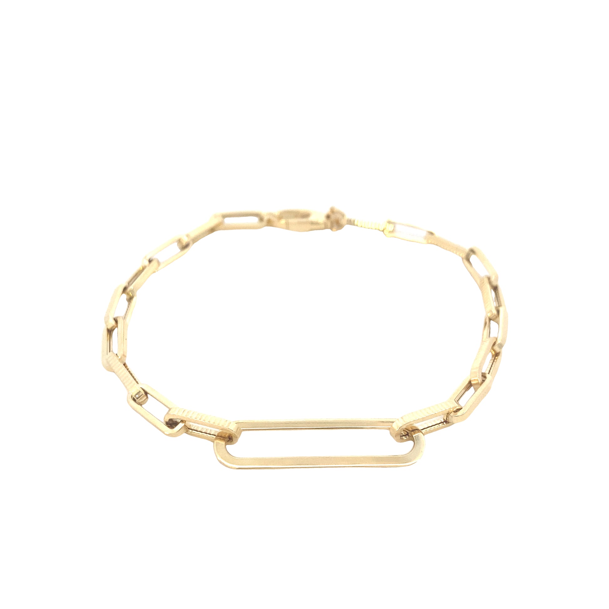 14k Gold Paper Clip Bracelet | Luby Gold Collection | Luby 