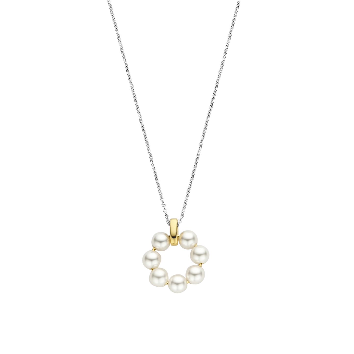 FLaunts a circle of lustrous white pearls | Ti Sento Milano | Luby 