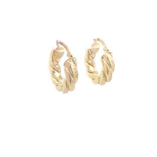 14K Gold Twisted Hoops Earrings | Luby Gold Collection | Luby 