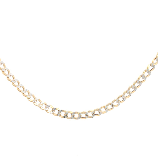 14K Gold Cuban Curb White Pave Chain | Luby Gold Collection | Luby 