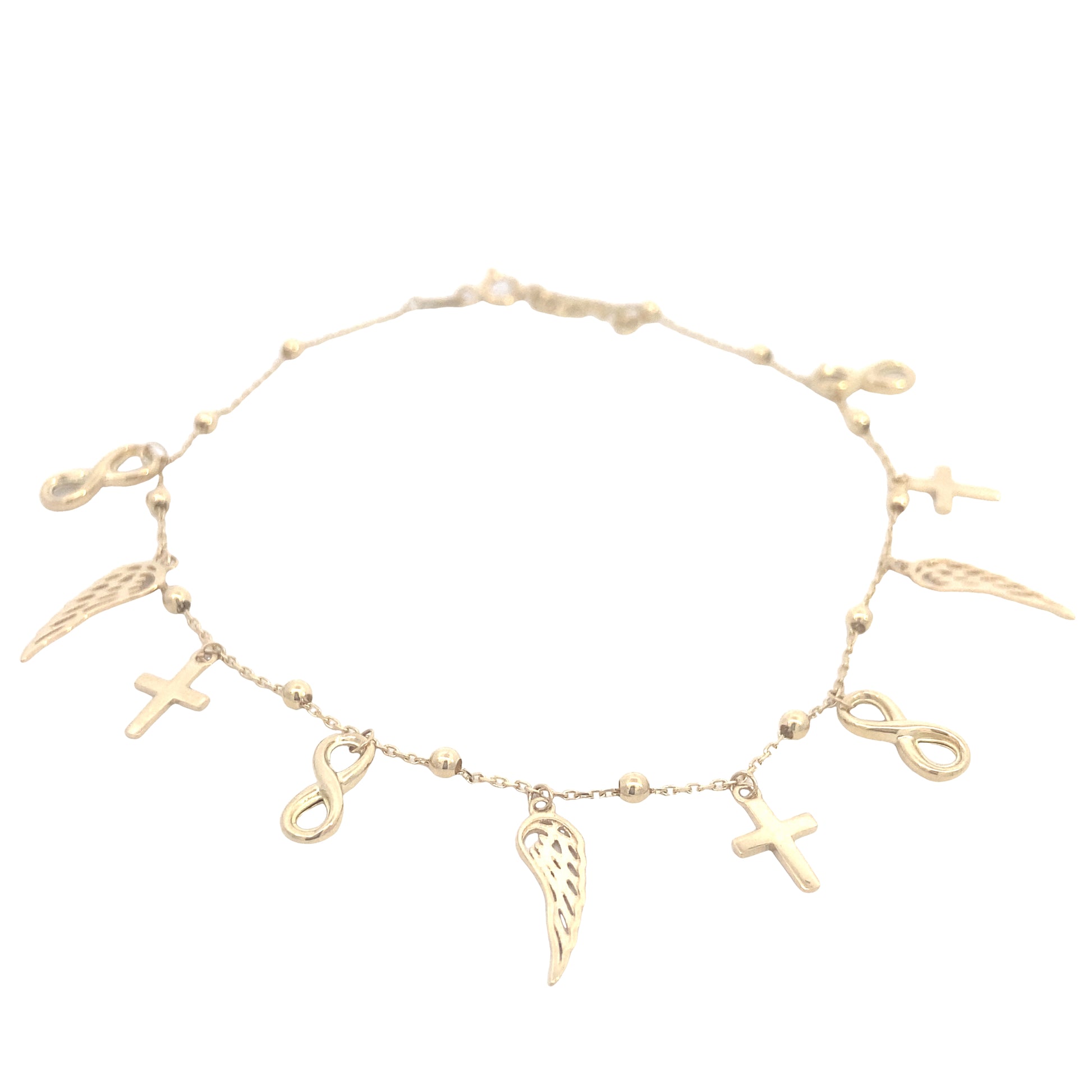 14K Gold Religious Anklet Bracelet | Luby Gold Collection | Luby 