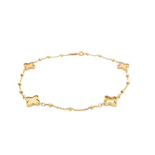 14K Gold Flower Bracelet with Dots | Luby Gold Collection | Luby 