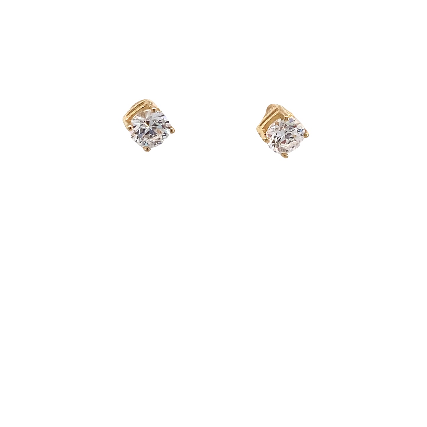 14K Gold Stud Earrings with CZ | Luby Gold Collection | Luby 