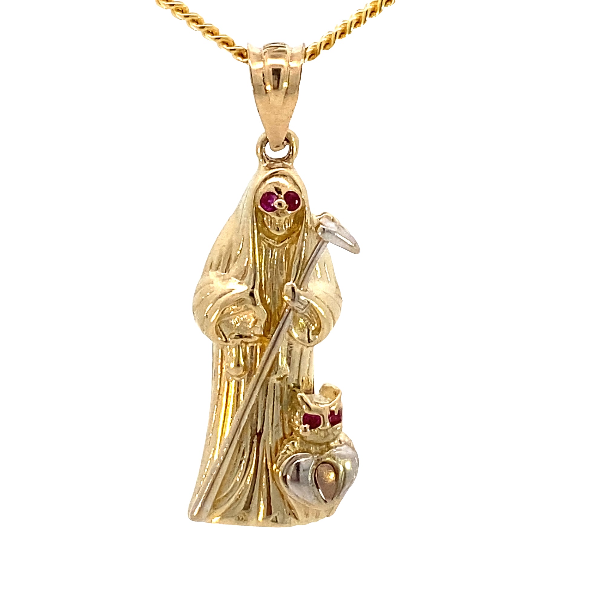 14k Gold Dead Pendant 3/c with Owl | Luby Gold Collection | Luby 