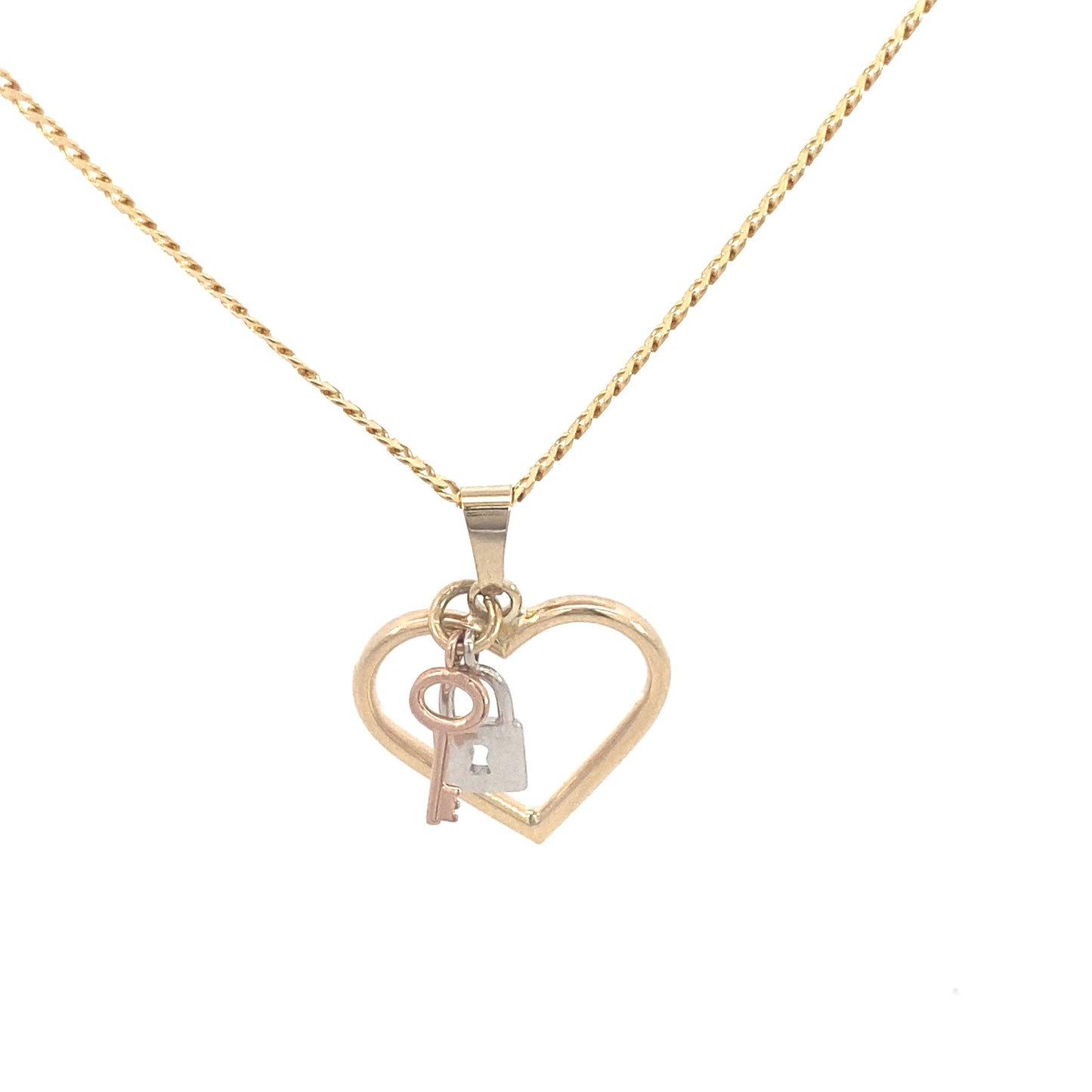 14k Gold Love, Key, Lock Pendant | Luby Gold Collection | Luby 