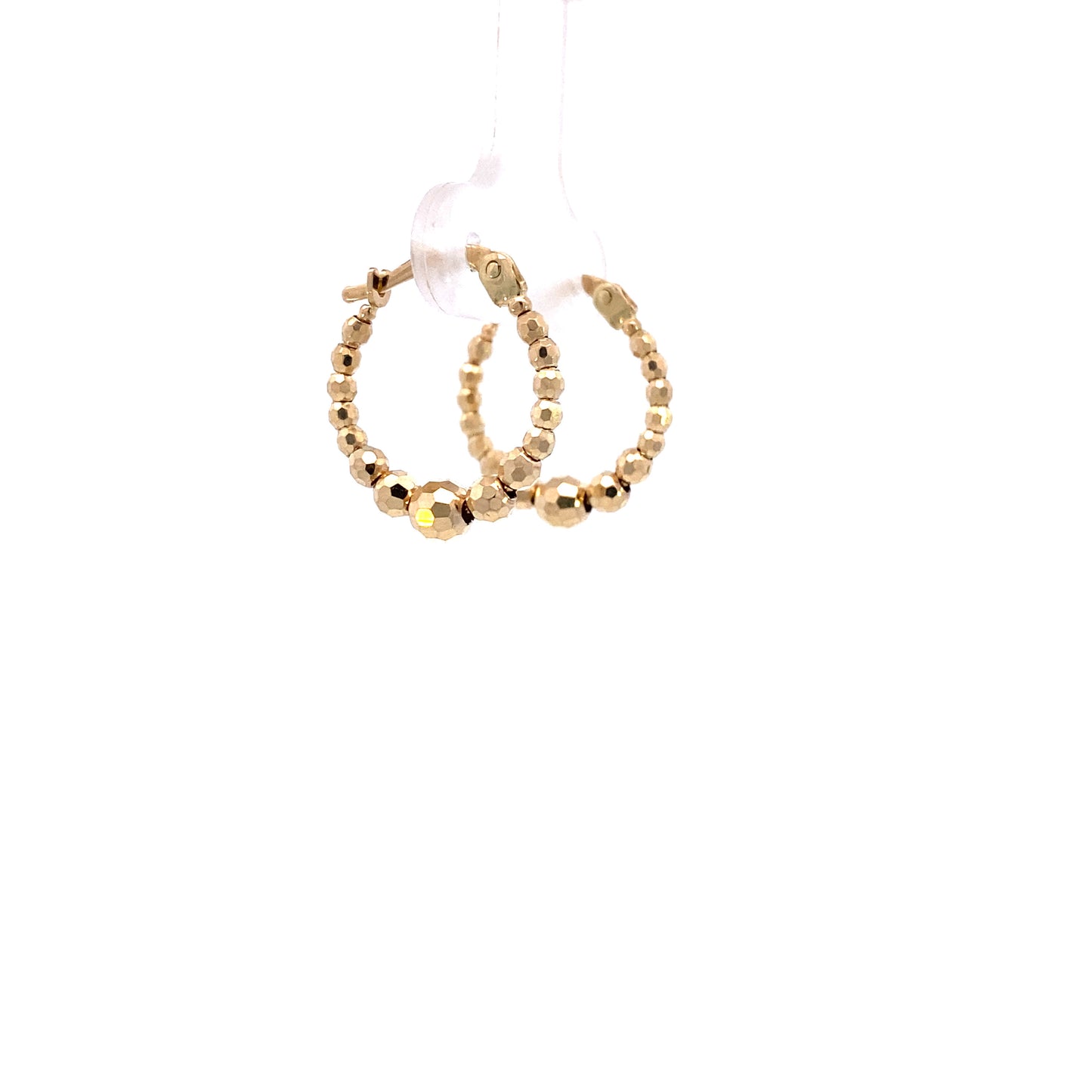 14K Gold Diamond Cut Dots Hoops Earrings | Luby Gold Collection | Luby 