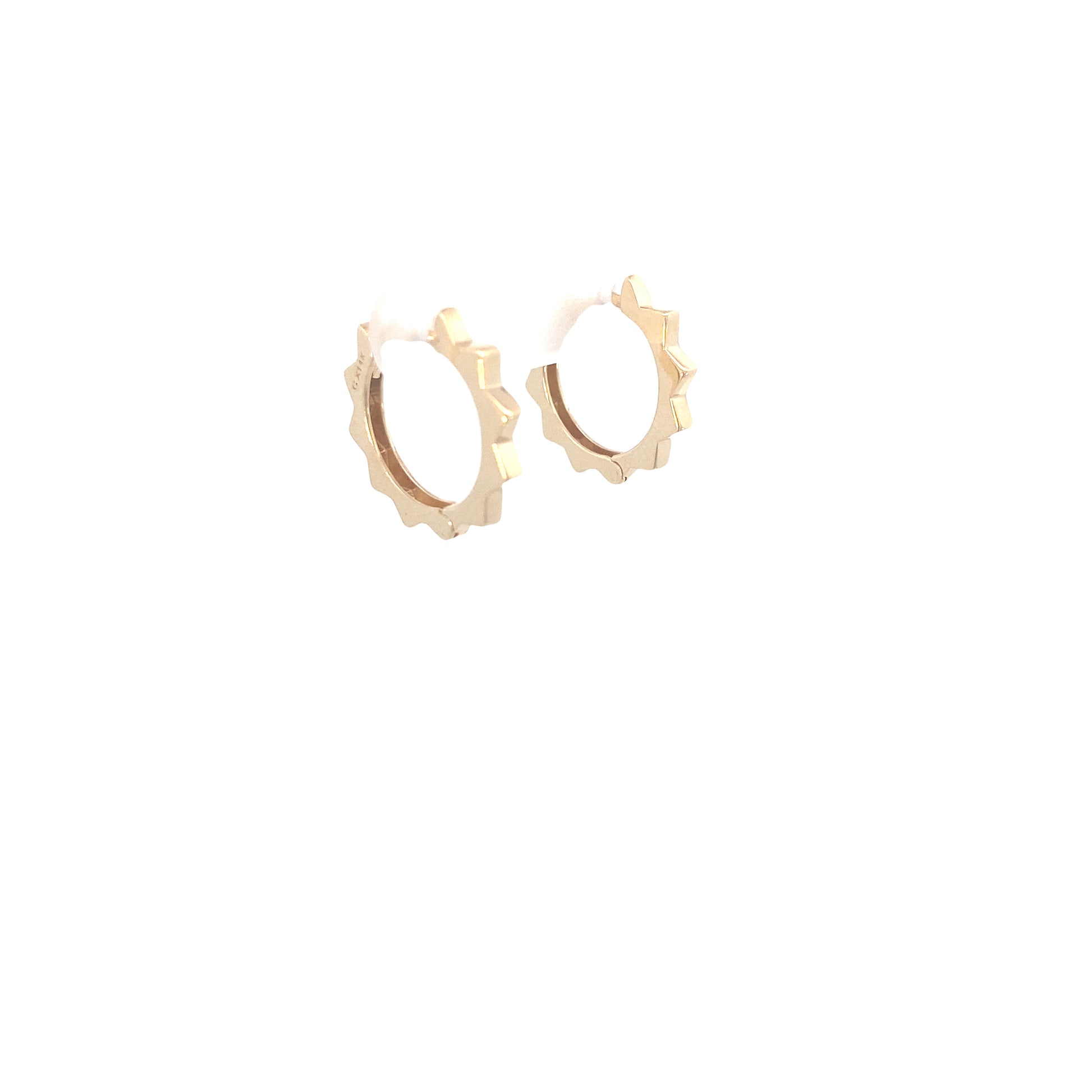 14K Gold Sun Shape Hoops Earrings | Luby Gold Collection | Luby 