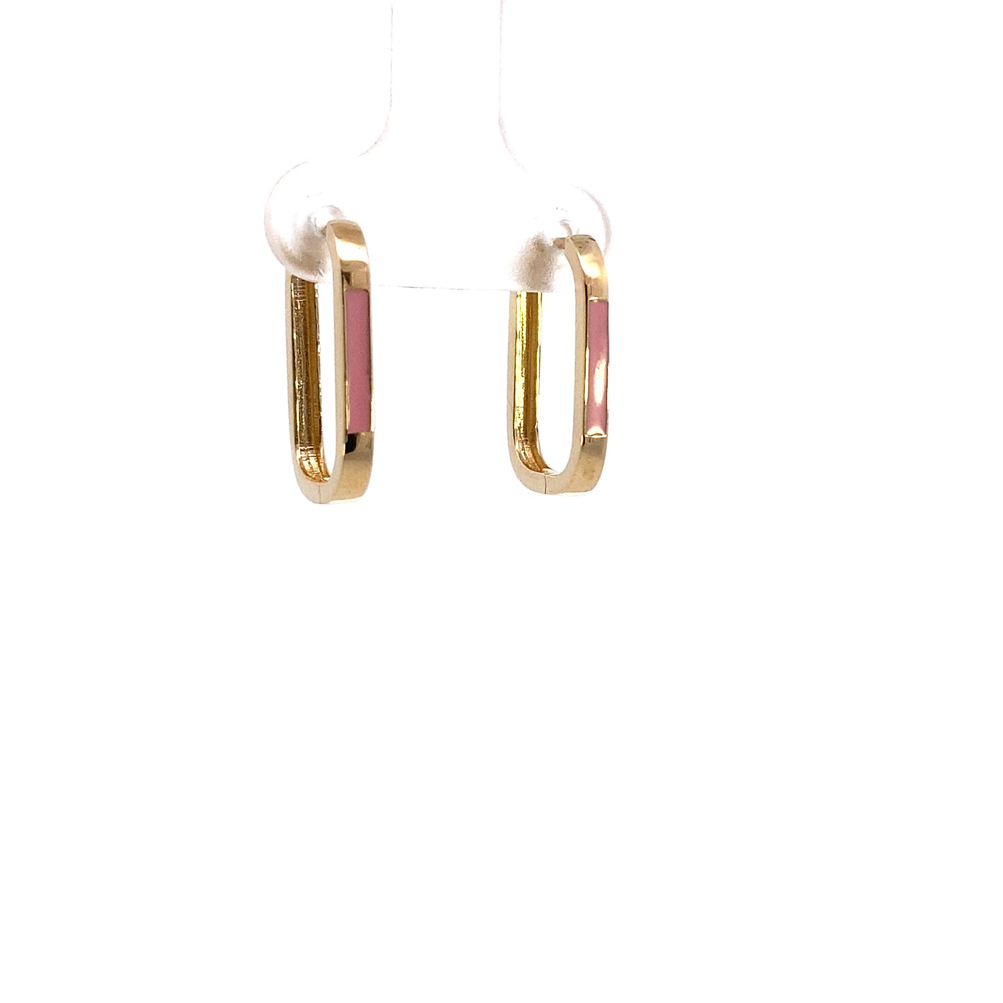 14K Gold Pink Enamel Hoops | Luby Gold Collection | Luby 
