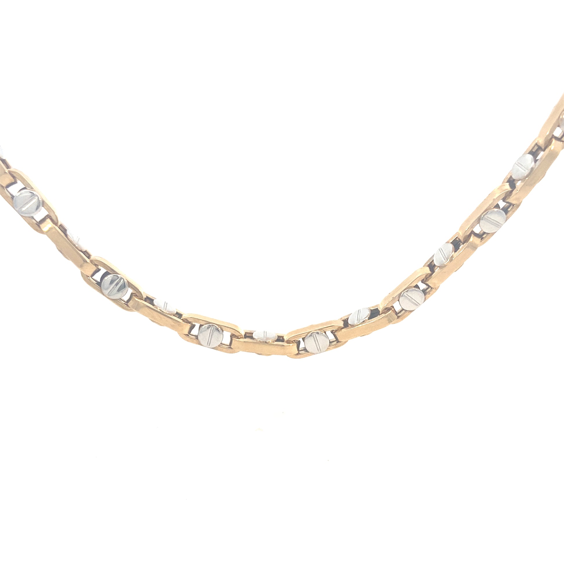 14k Gold Link with White Nail Chain | Luby Gold Collection | Luby 