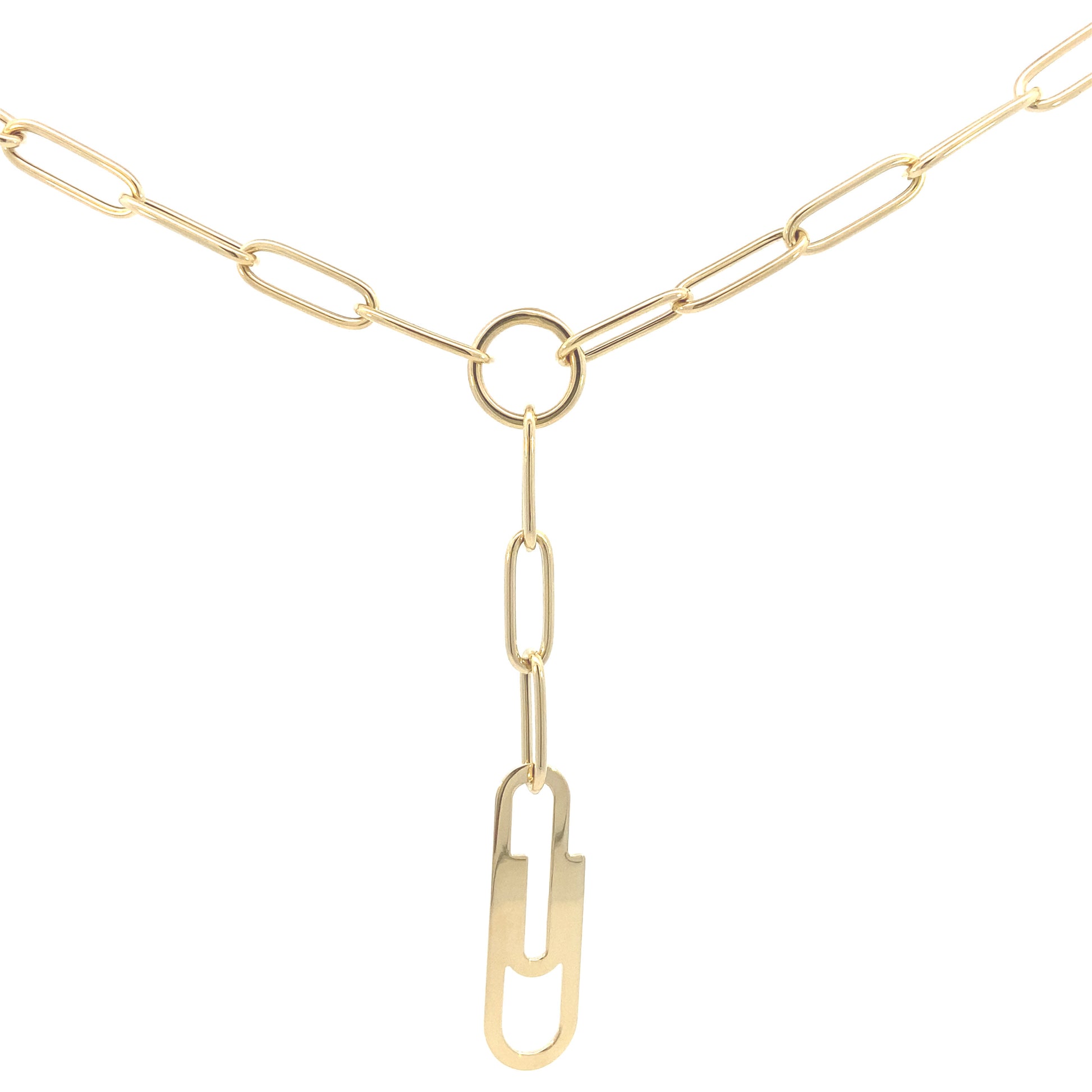 14K Gold Fancy Paper Clip Necklace | Luby Gold Collection | Luby 