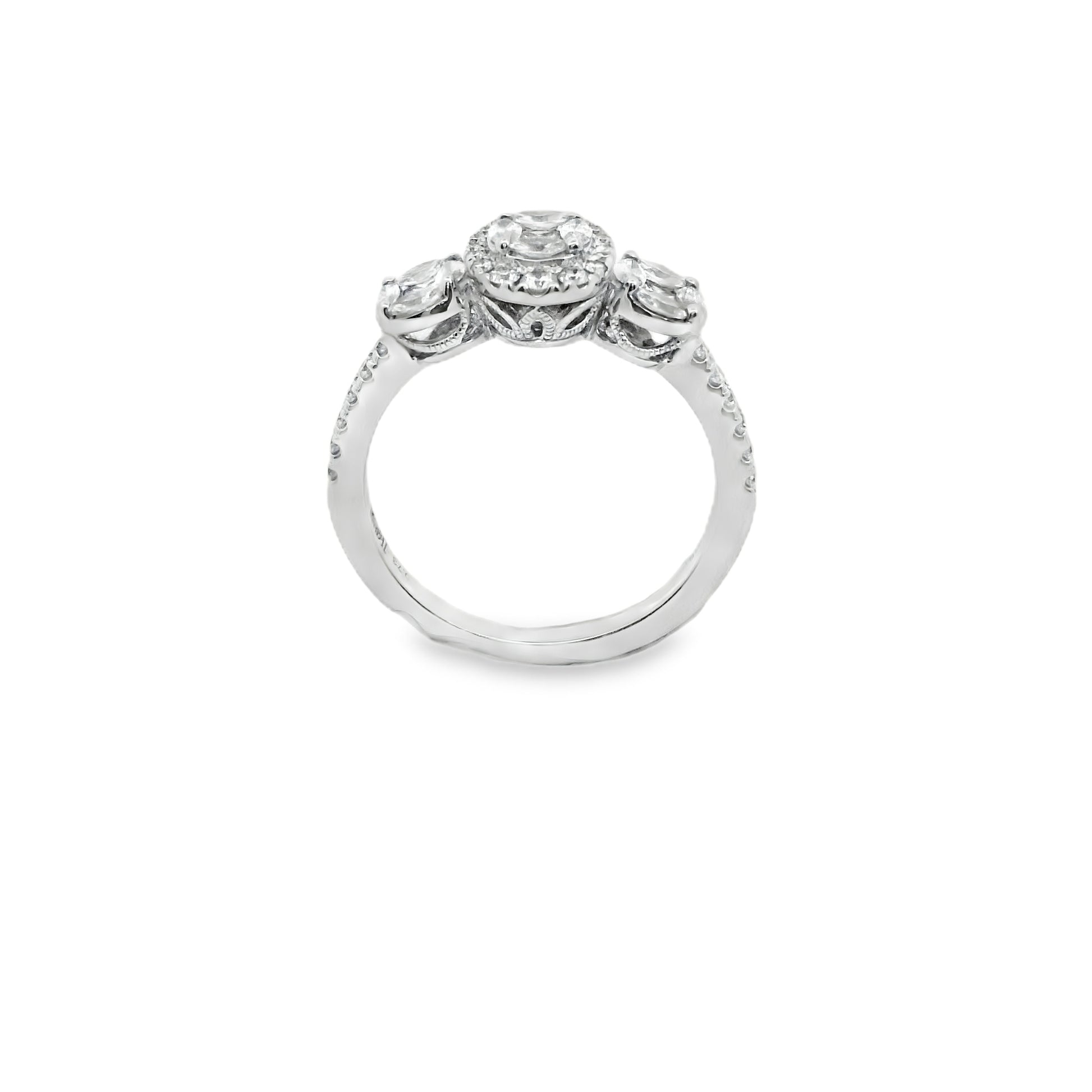 Zeghani White Gold Center Oval Engagement Ring | Zeghani | Luby 