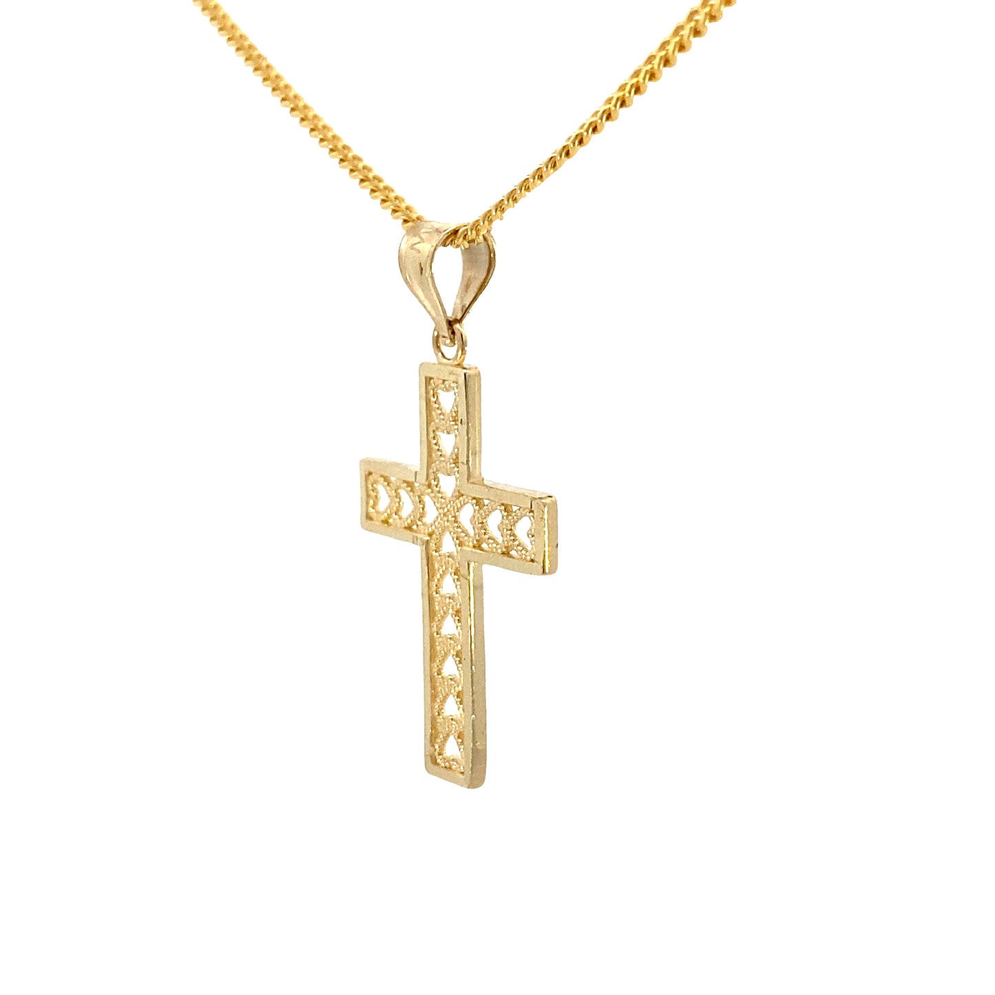 14K Gold Heart Shape Cross | Luby Gold Collection | Luby 