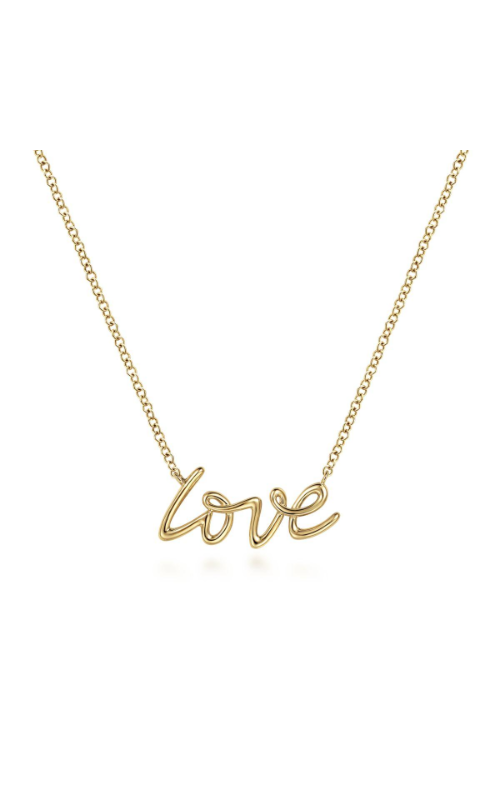 14K Yellow Gold Love Necklace | Gabriel & Co. | Luby 