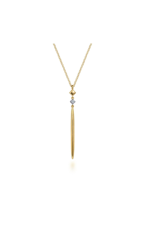 14K Yellow Gold Diamond Pendant Drop Necklace | Gabriel & Co. | Luby 