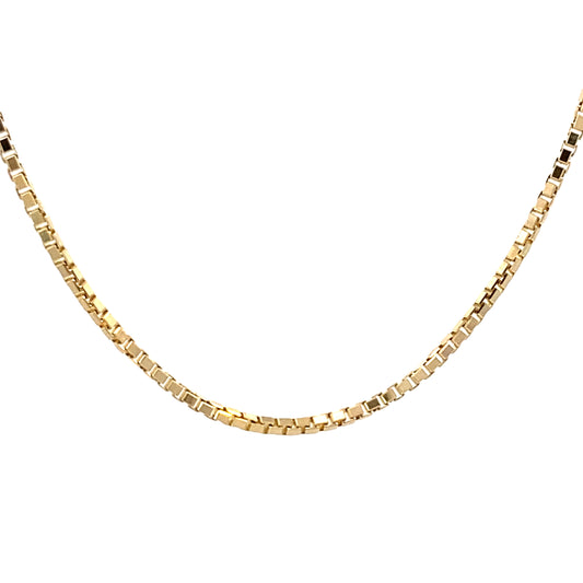 14K Gold Solid Box Chain | Luby Gold Collection | Luby 