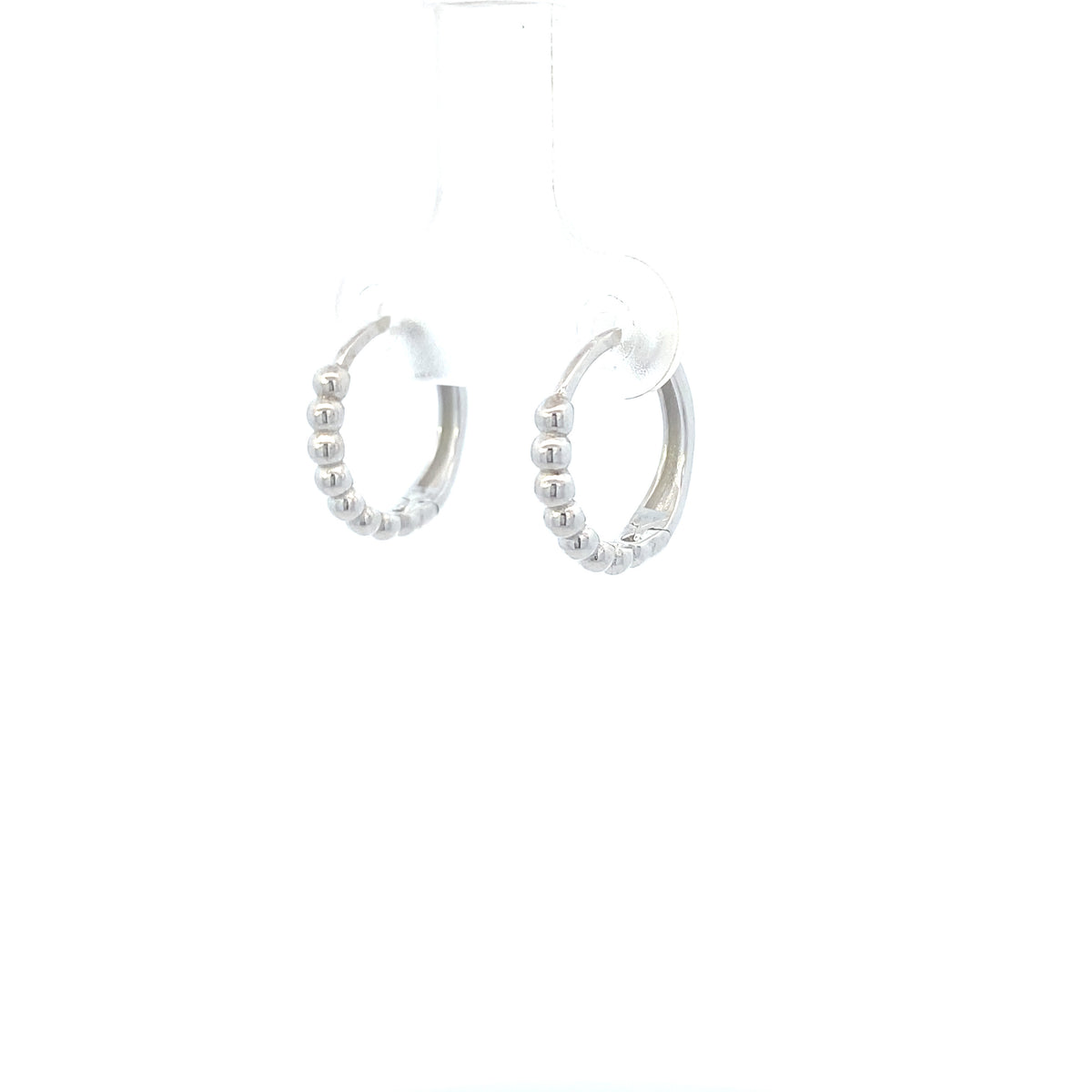 14K White Gold Dots Hoops | Luby Gold Collection | Luby 