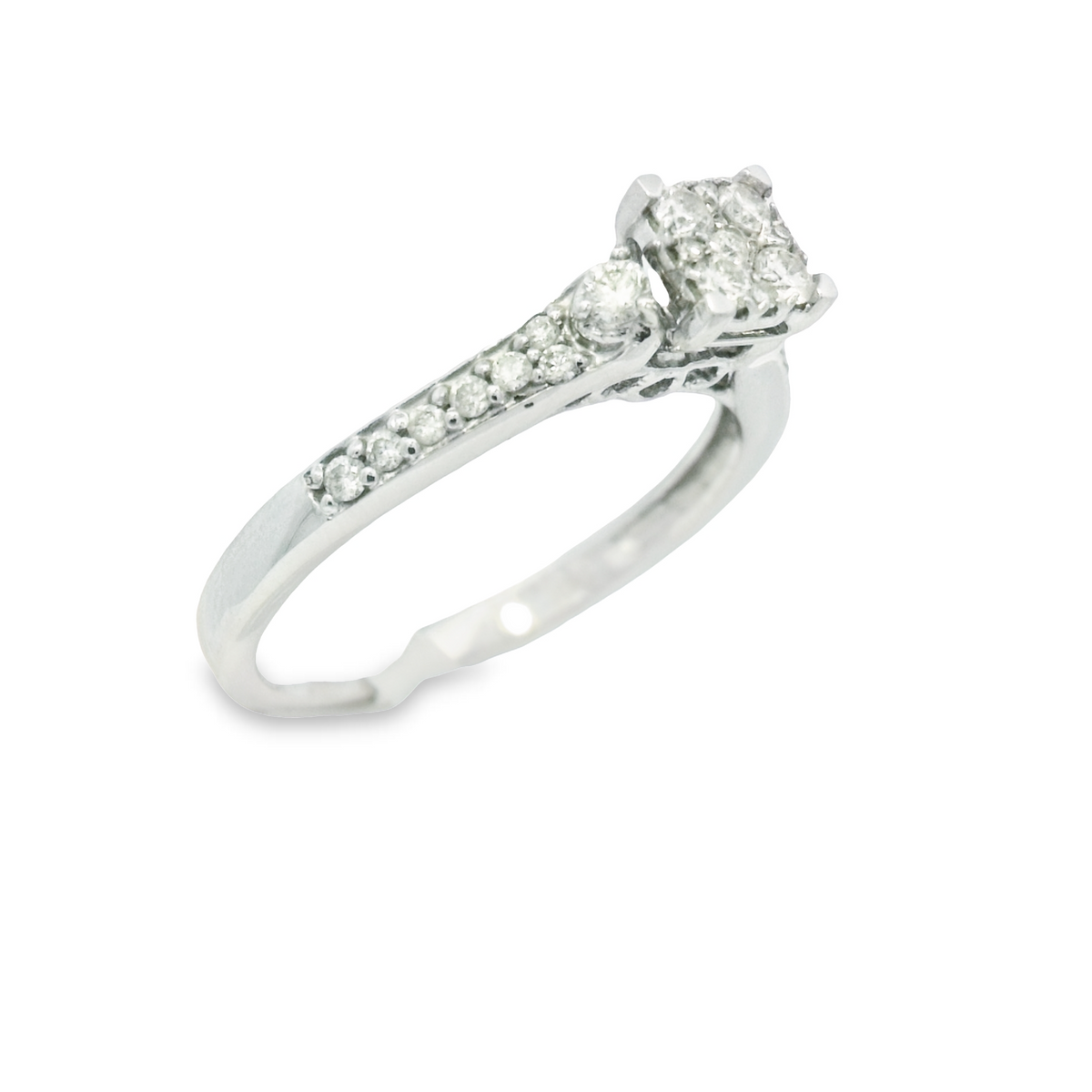 14k Diamond Square-Shaped Cathedral White Gold Engagement Ring | Luby Diamond Collection | Luby 
