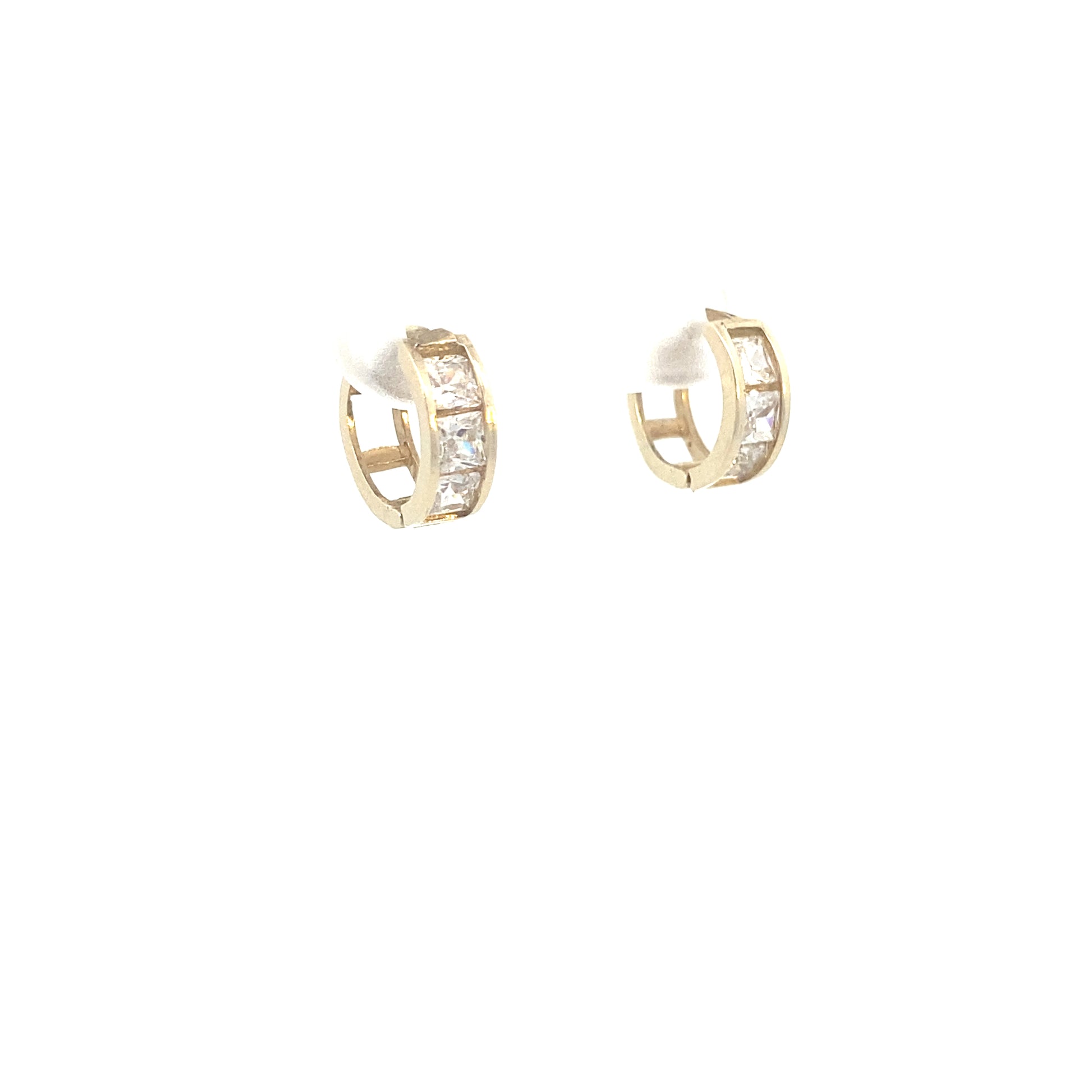 14K TINY HOOPS WITH CZ | Luby Gold Collection | Luby 