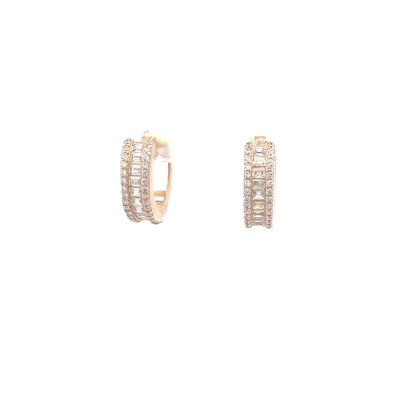 14K Gold Earrings with Baguette CZ | Luby Gold Collection | Luby 