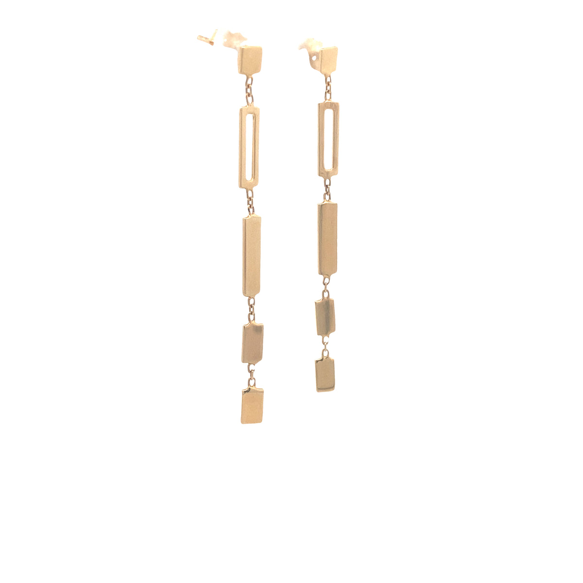 14K Gold Long Square Earrings | Luby Gold Collection | Luby 