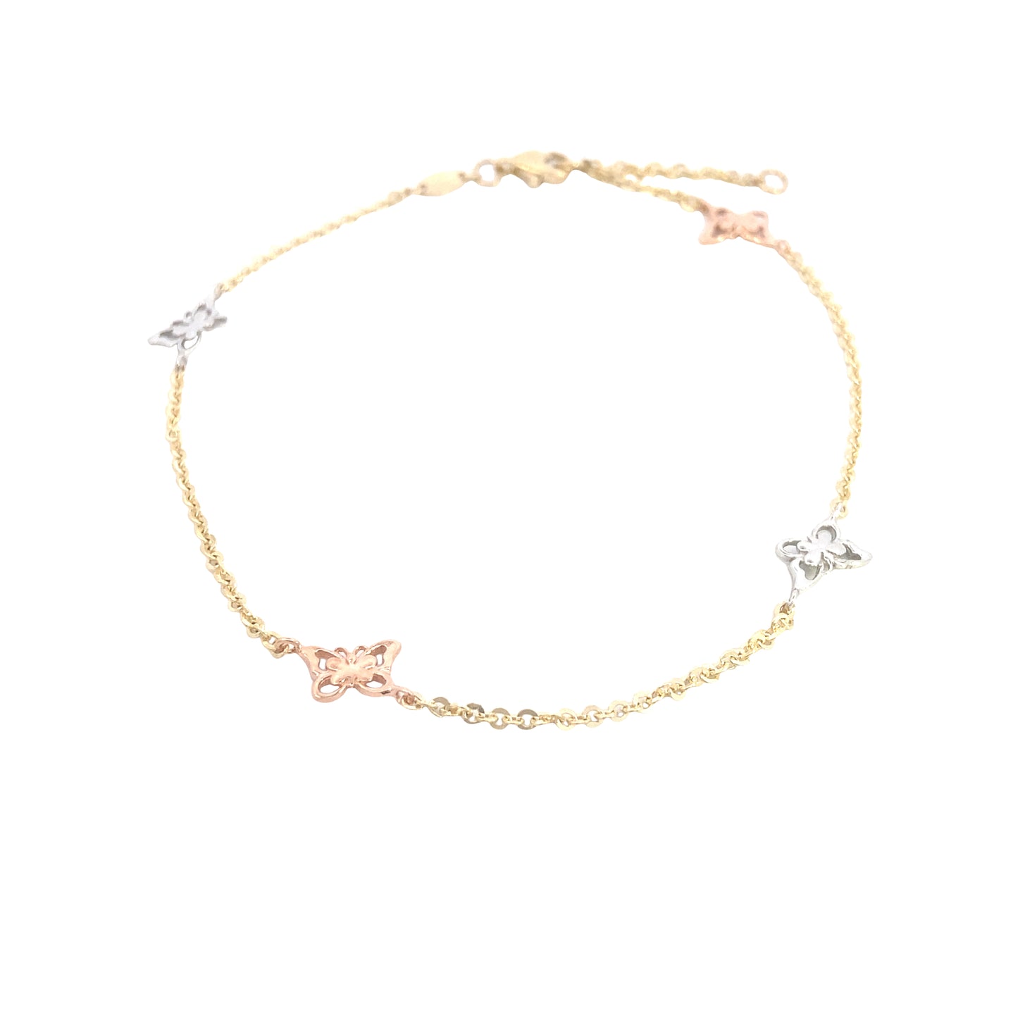 14K Gold 3/C Butterfly Anklet Bracelet | Luby Gold Collection | Luby 