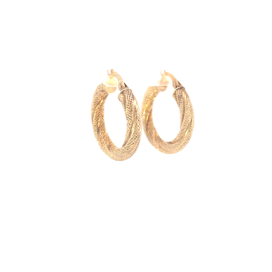 14K Fancy Hoops