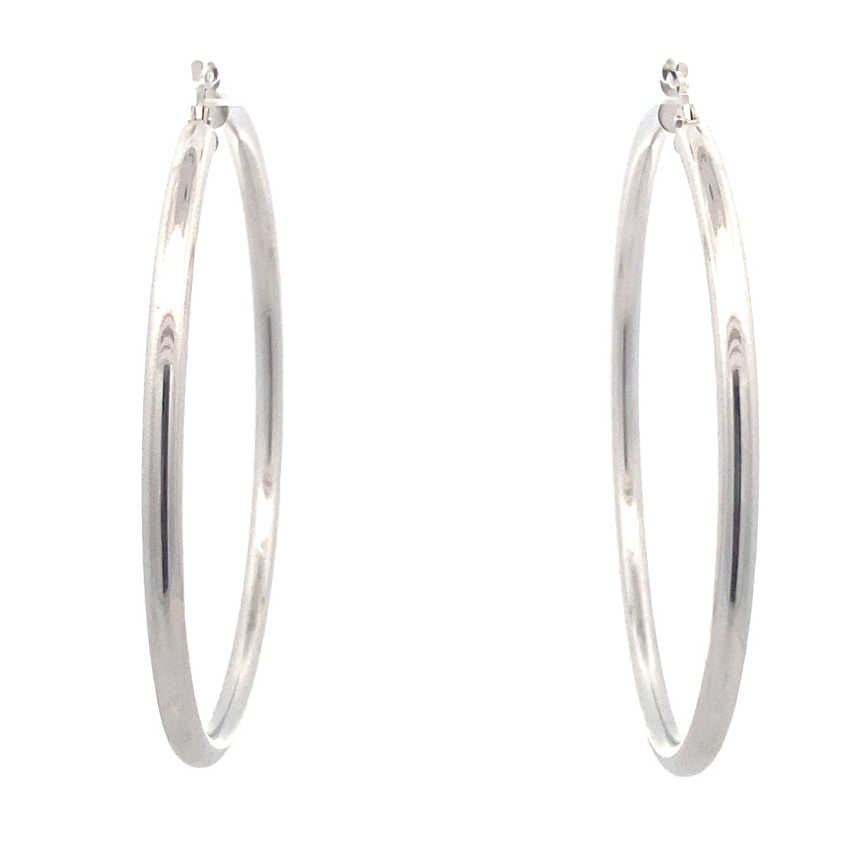14K White Gold Hoops Earrings | Luby Gold Collection | Luby 