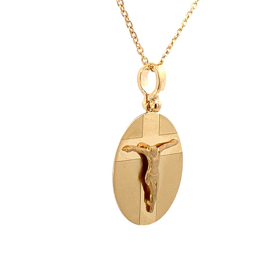 14K Gold Jesus Image Oval Pendant | Luby Gold Collection | Luby 