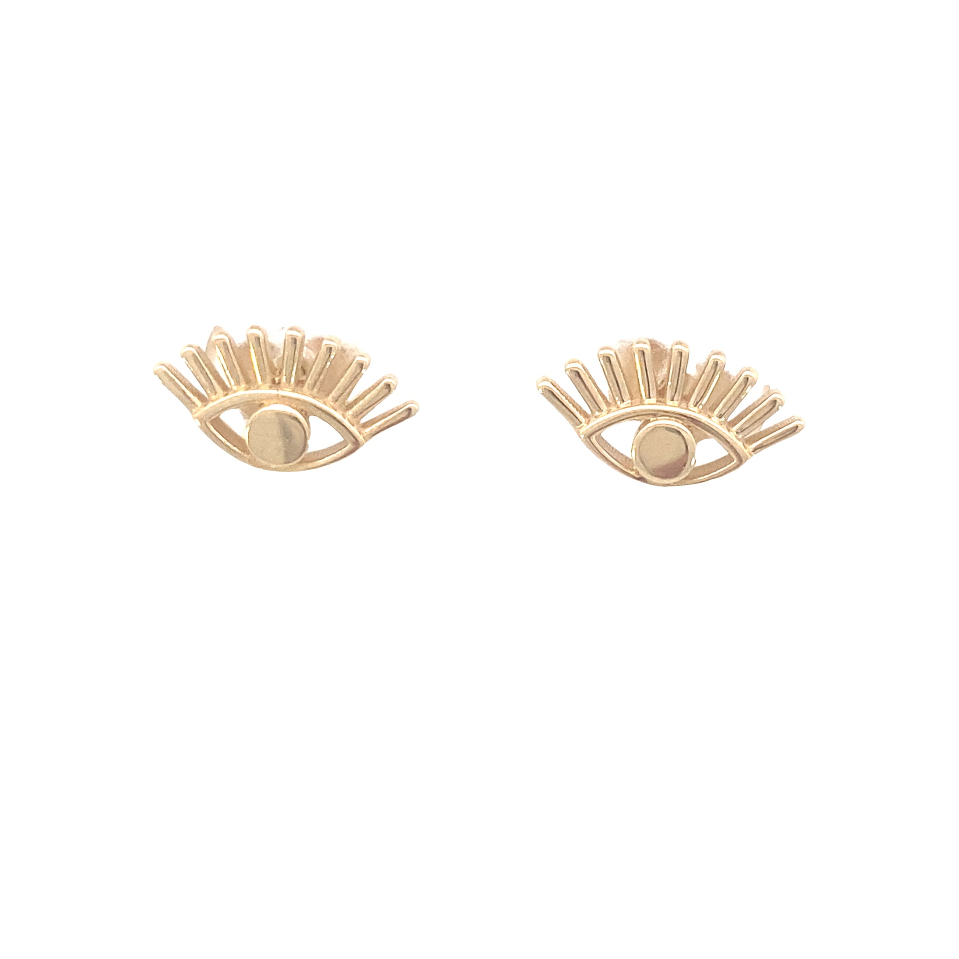 14k Gold Eye Stud Earrings | Luby Gold Collection | Luby 