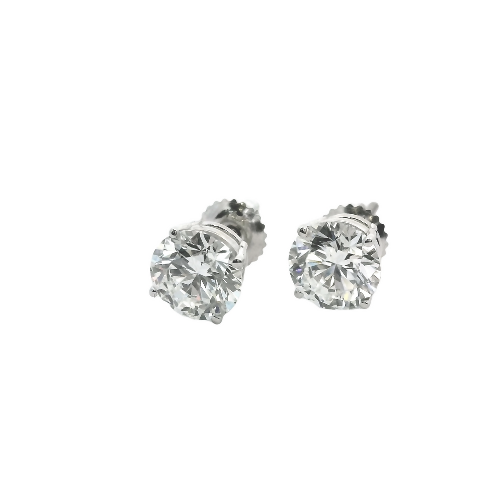 Smiling Rocks 14K Gold Diamonds Studs 2D 3.18CT/2