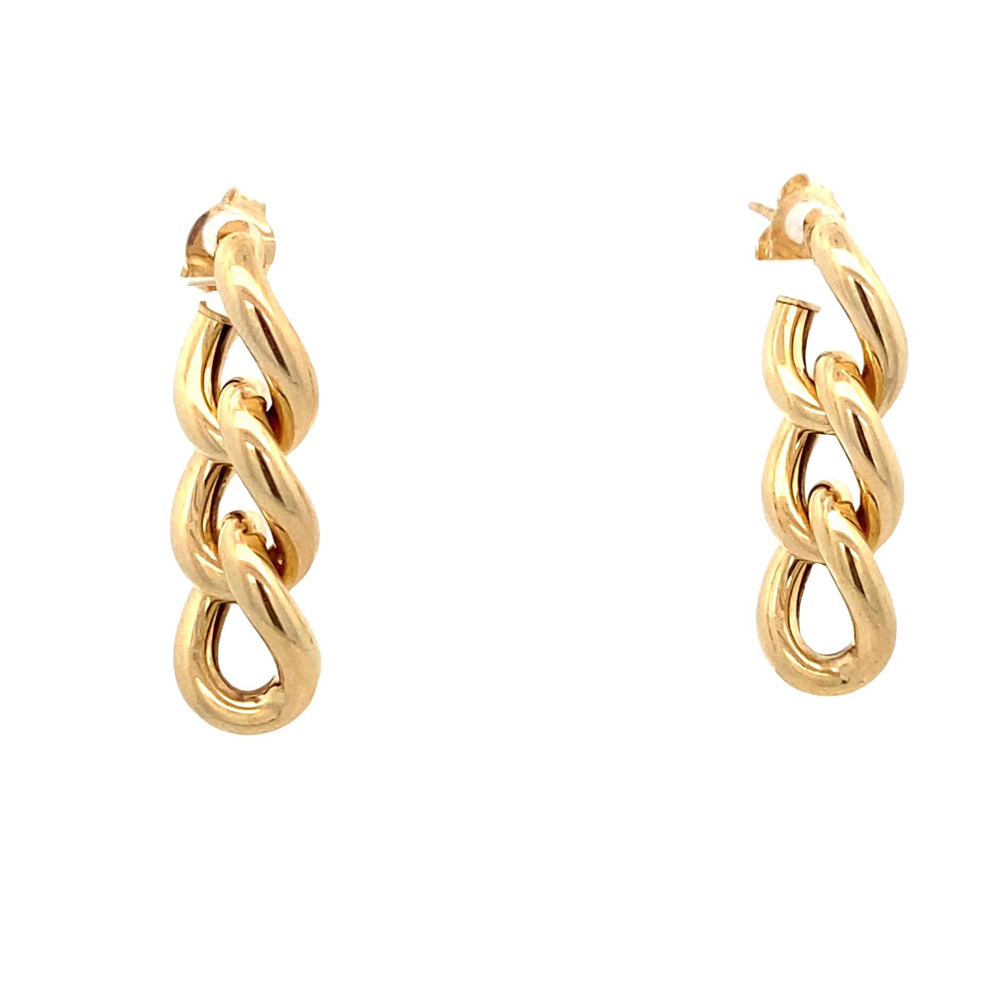 14K White Chain Link Earrings | Luby Gold Collection | Luby 